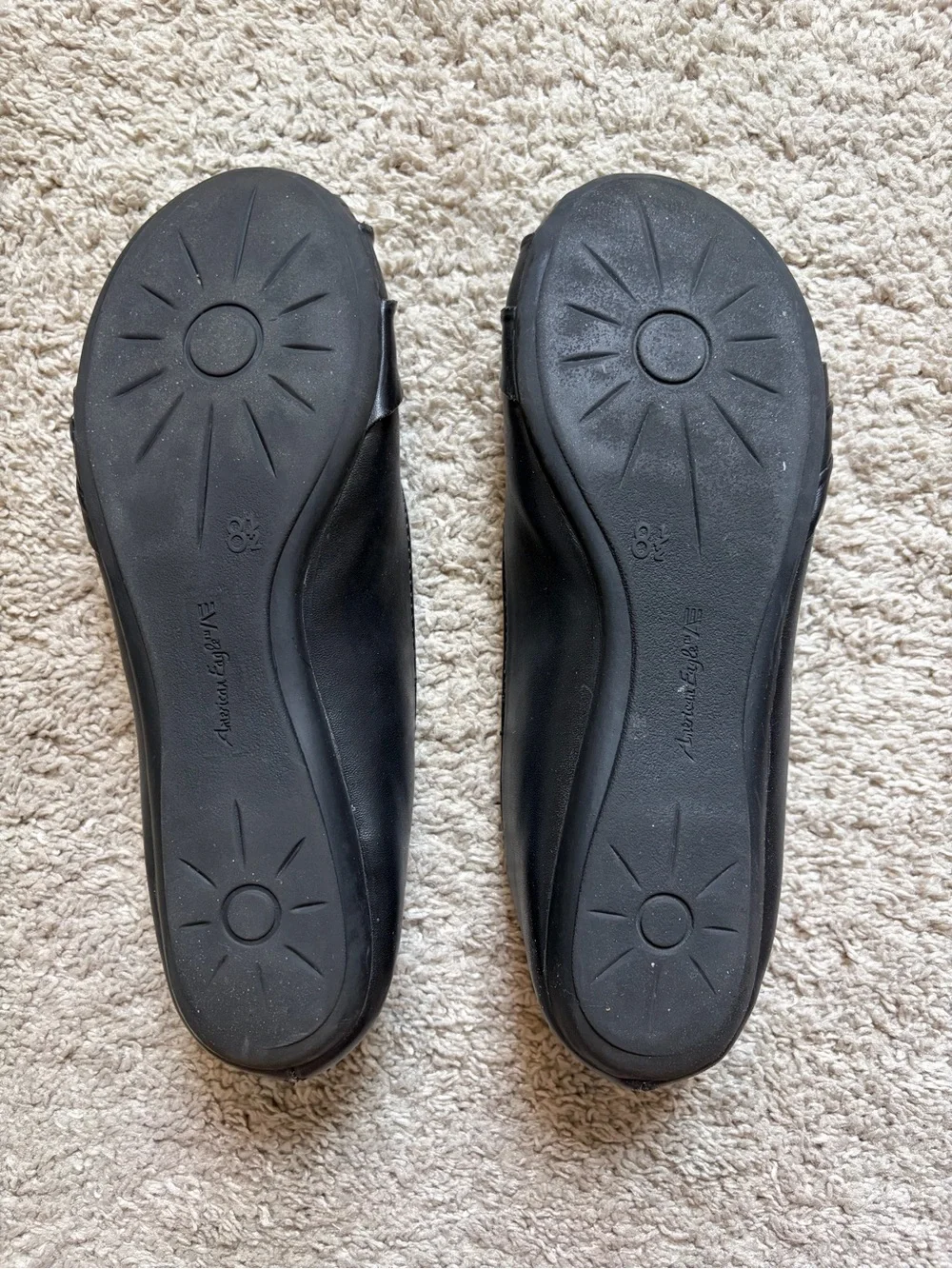 American Eagle Outfitters Black Slip-On Ballet Flats with Knot Accent